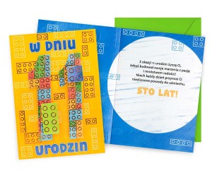 Karnet DK-1259 Urodziny 11 (chłopiec, cyferki, klocki)