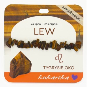 Bransoletka BRA-038 Znak zodiaku (Lew, tygrysie oko)