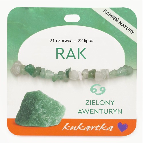 Bransoletka BRA-046 Znak zodiaku (Rak, zielony awenturyn)