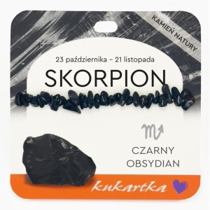 Bransoletka BRA-047 Znak zodiaku (Skorpion, czarny obsydian)