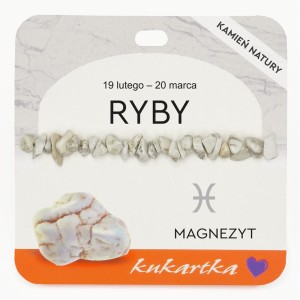 Bransoletka BRA-048 Znak zodiaku (Ryby, magnezyt)