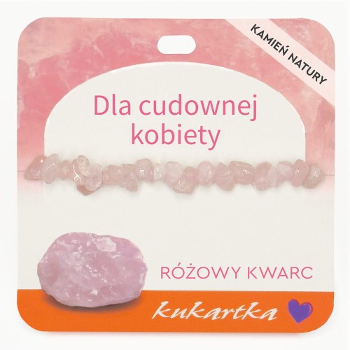 Bransoletka BRA-064 Dla cudownej kobiety (różowy kwarc)