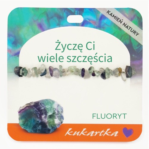 Bransoletka BRA-068 Życzę Ci wiele szczęścia (fluoryt)