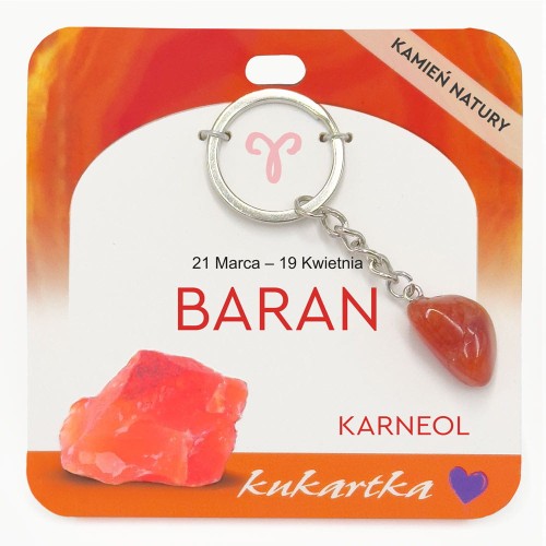 Brelok BKN-037 Znak zodiaku (Baran, karneol)