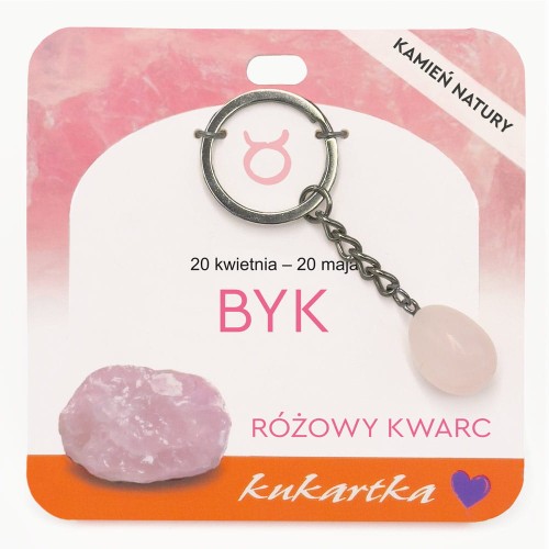 Brelok BKN-040 Znak zodiaku (Byk, różowy kwarc)