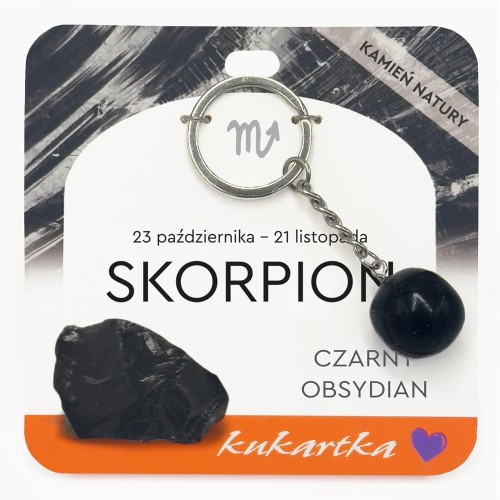 Brelok BKN-047 Znak zodiaku (Skorpion, czarny obsydian)