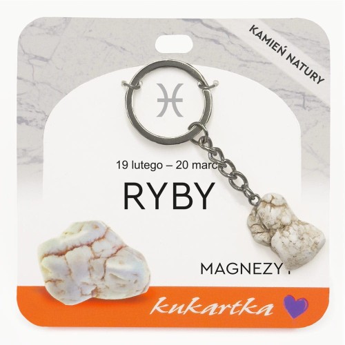 Brelok BKN-048 Znak zodiaku (Ryby, magnezyt)