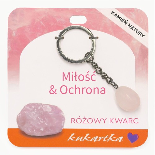 Brelok BKN-052 Miłość & Ochrona (różowy kwarc)