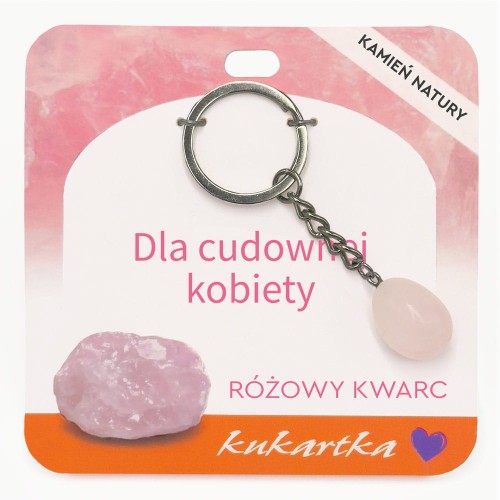 Brelok BKN-064 Dla cudownej kobiety (różowy kwarc)