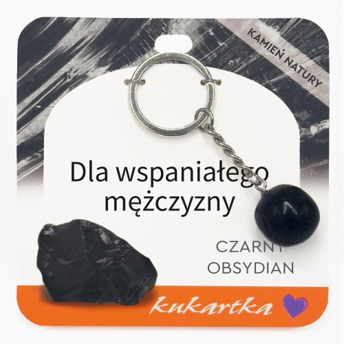 Brelok BKN-071 Dla wspaniałego mężczyzny (czarny obsydian)