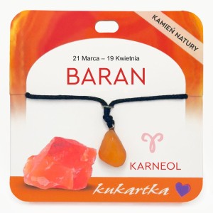 Naszyjnik NAS-037 Znak zodiaku (Baran, karneol)