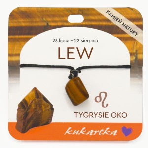 Naszyjnik NAS-038 Znak zodiaku (Lew, tygrysie oko)