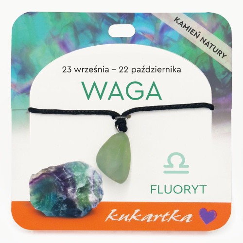 Naszyjnik NAS-044 Znak zodiaku (Waga, fluoryt)