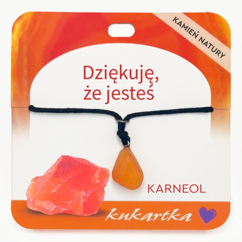 Naszyjnik NAS-061 Dziękuję, że jesteś (karneol)