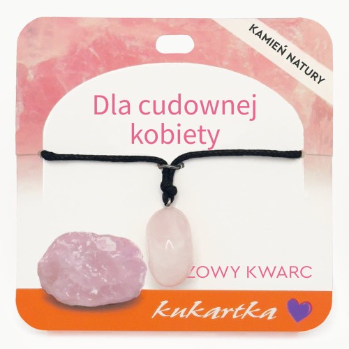 Naszyjnik NAS-064 Dla cudownej kobiety (różowy kwarc)