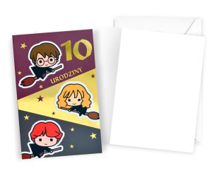 Karnet DHS-024 Urodziny 10 (Harry Potter, cyferki)