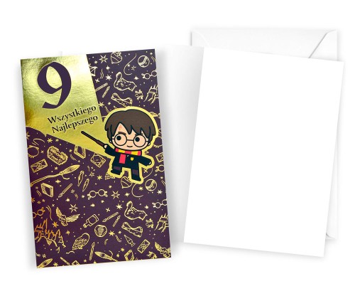 Karnet DHS-022 Urodziny 9 (Harry Potter, cyferki)