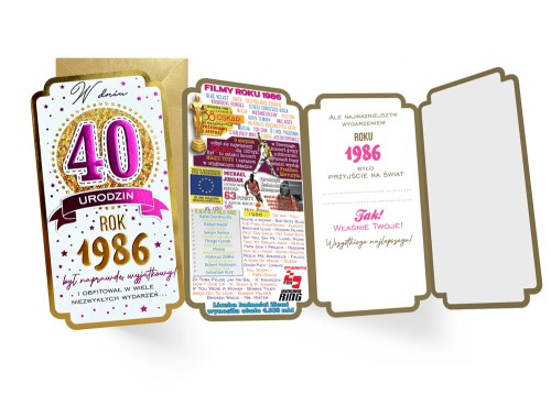 Karnet PM-449 Urodziny 40 (cyfry, roczniki) 2026