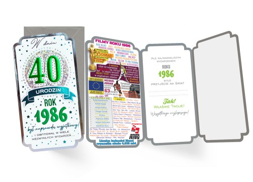 Karnet PM-450 Urodziny 40 (cyfry, roczniki) 2026