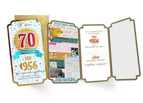 Karnet PM-454 Urodziny 70 (cyfry, roczniki) 2026