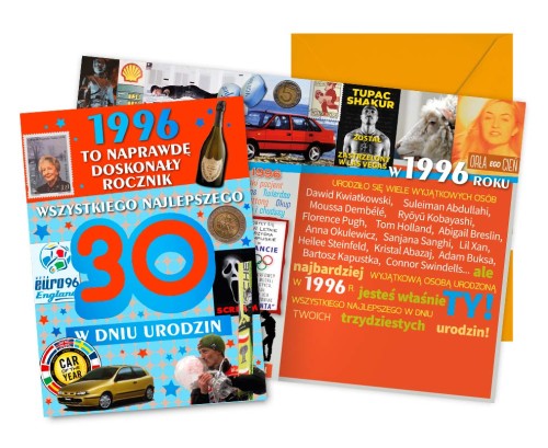 Karnet V-129 Urodziny 30 (cyfry, roczniki) 2026