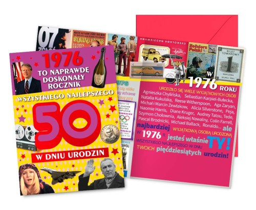 Karnet V-132 Urodziny 50 (cyfry, roczniki) 2026