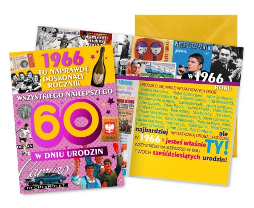 Karnet V-133 Urodziny 60 (cyfry, roczniki) 2026