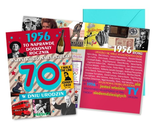 Karnet V-134 Urodziny 70 (cyfry, roczniki) 2026