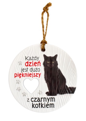 Ceramiczna zawieszka CEZ-122 Czarny kotek