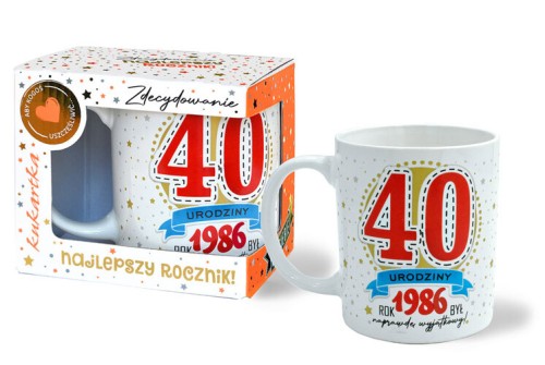 Kubek Premium Q 1072 Urodziny 40 (cyfry, roczniki)