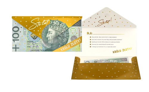 Koperta podarunkowa KOP-034 Urodziny (banknot, król)