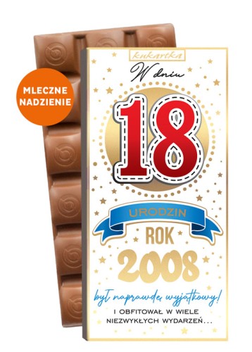 CZEKOLADA 545 Urodziny 18 (cyfry, roczniki) (nadziewana)