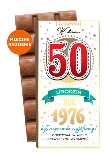 CZEKOLADA 548 Urodziny 50 (cyfry, roczniki) (nadziewana)