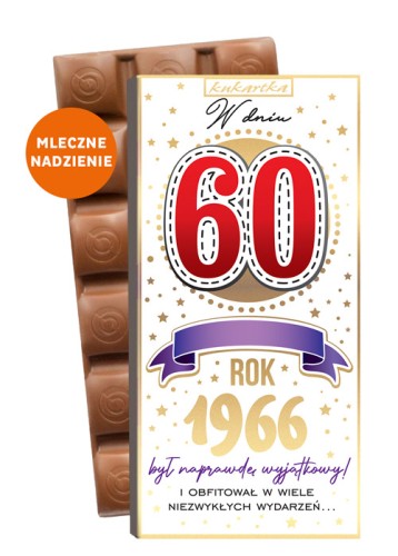 CZEKOLADA 549 Urodziny 60 (cyfry, roczniki) (nadziewana)