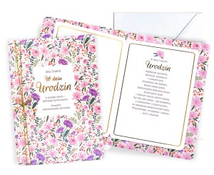 Karnet DKP-102 Urodziny (kwiatki)