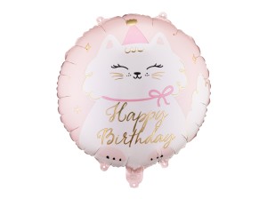 Balon foliowy pastylka Kotek, 35x35 cm, mix