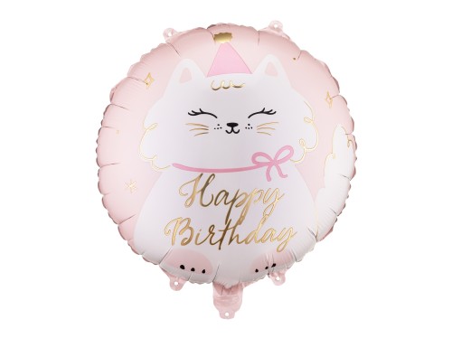 Balon foliowy pastylka Kotek, 35x35 cm, mix