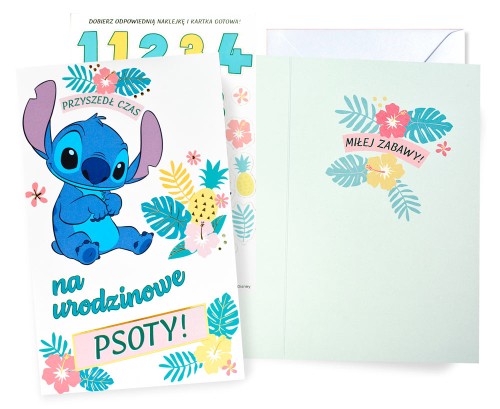 Karnet DHS-028 Urodziny (Stitch - wymienne cyfry)