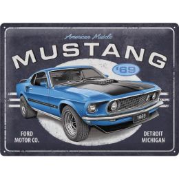 23321 Plakat 30x40cm Ford Mustang GT 1967 Mach 1 Blue Special Editon
