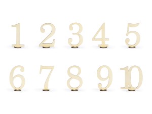 Drewniane numery na stół, 10,5cm: 1op./10szt.