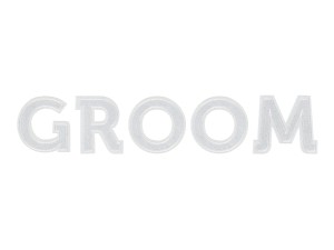 Naprasowanka GROOM, biały, 30x6cm