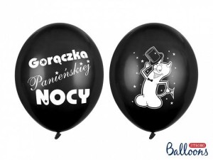 Balony 30cm Gorączka..., P. Black: 1op./6szt.