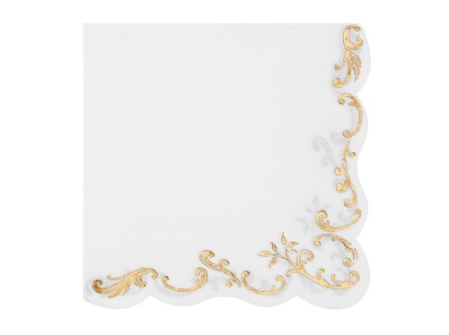 Serwetki Ornament, 33x33cm, białe: 1op./12szt.