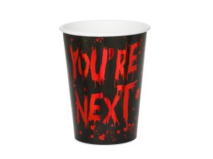 Kubeczki papierowe You're next, 250 ml, czarno-czerwony: 1op./6szt