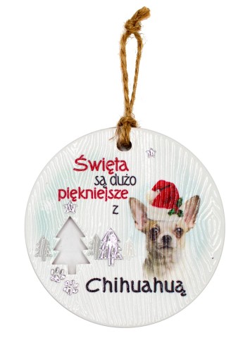 Ceramiczna zawieszka CEZ-001 BN (Chihuahua jasna)