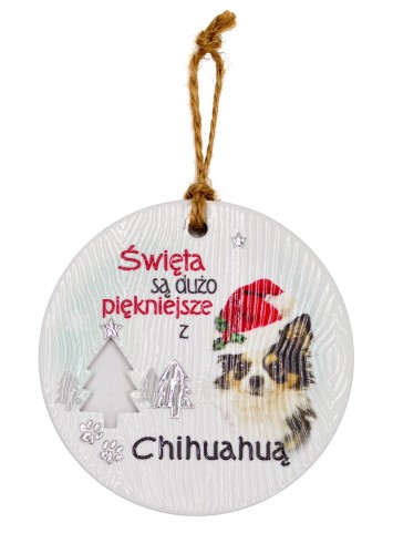 Ceramiczna zawieszka CEZ-009 BN (Chihuahua ciemna)