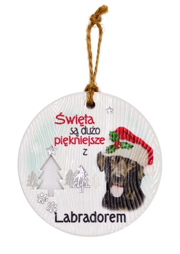 Ceramiczna zawieszka CEZ-019 BN (Labrador ciemny)