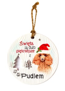 Ceramiczna zawieszka CEZ-023 BN (Pudel jasny)