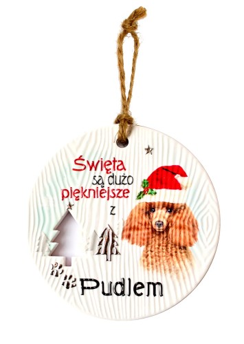 Ceramiczna zawieszka CEZ-023 BN (Pudel jasny)