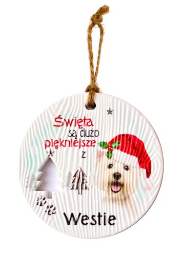 Ceramiczna zawieszka CEZ-031 BN (Westie)